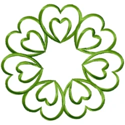 Hearts Flower Outline Embroidery Design