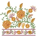 Floral Split Neckline Embroidery Design Shristi