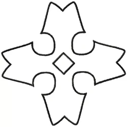 Heraldic Cross Outline Embroidery Design