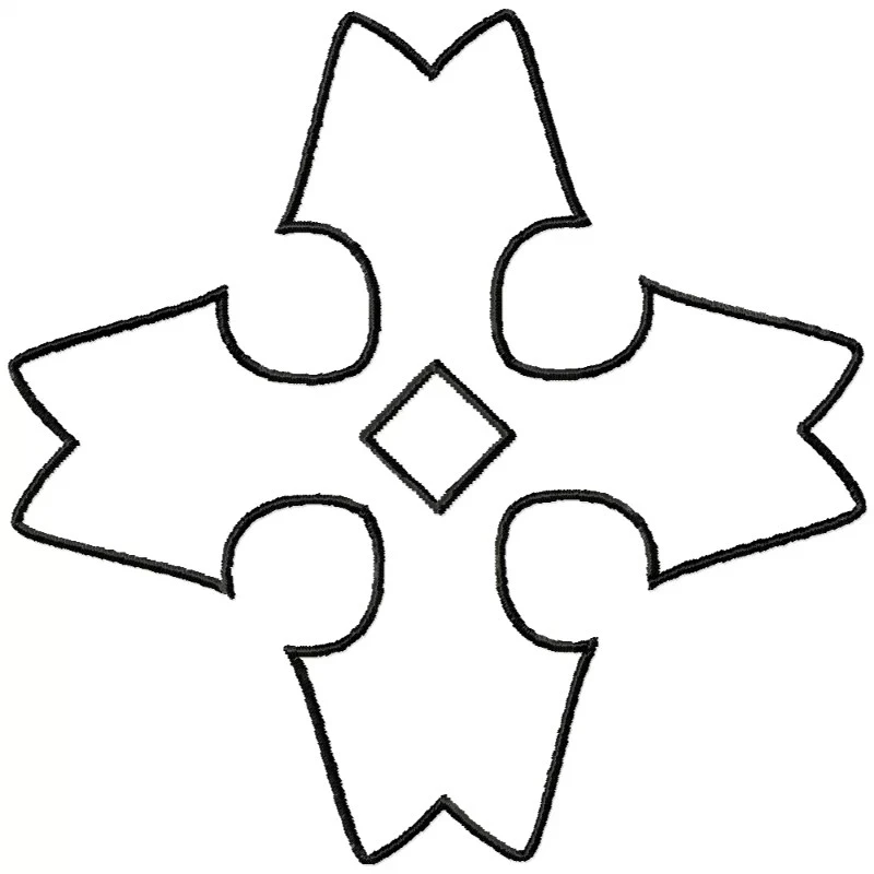 Heraldic Cross Outline Embroidery Design