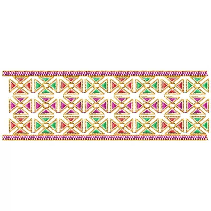 Indian Big Kutch Embroidery Border Design