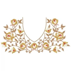 Indian Bridal Roses Neckline Embroidery Design