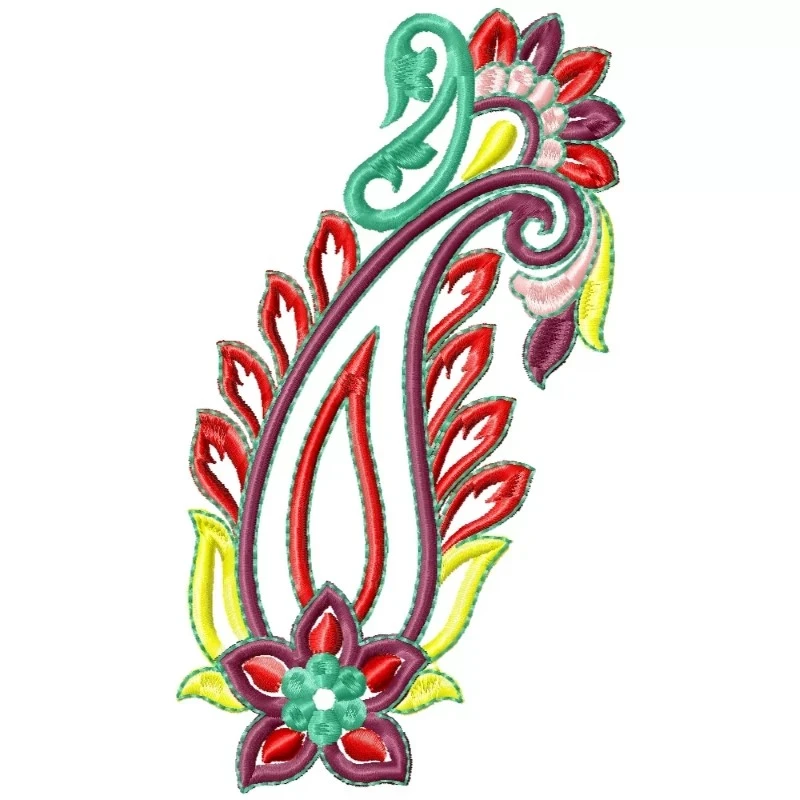 Indian Decor Paisley Embroidery Pattern Design