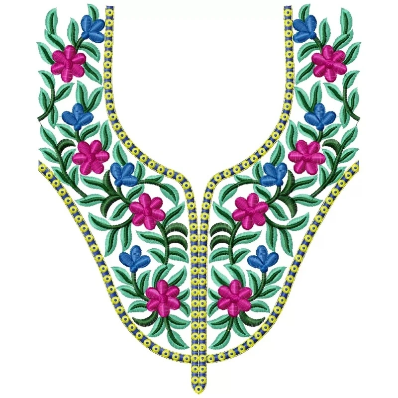 Indian Dress Neckline Machine Embroidery Design