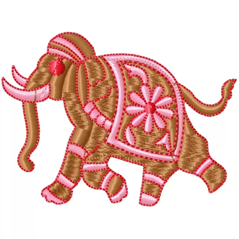 Indian Marriage Elephant Machine Embroidery Design