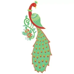 Indian Peacock Embroidery Pattern Design