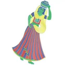 Indian Village Women With Water Pot Embroidery Design