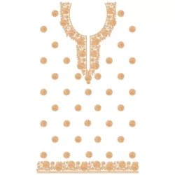Large Complete Embroidery Dress Design With Neckline