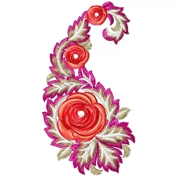 Large Flower Indian Patch Paisley Embroidery Design