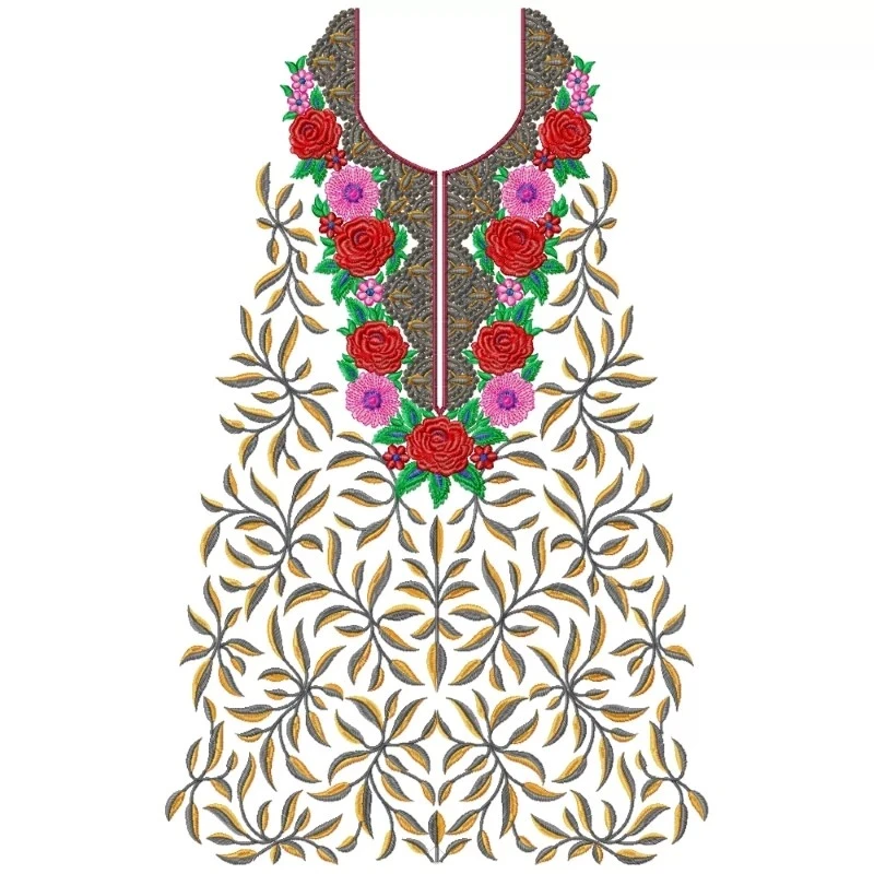 Latest Full Embroidery Dress Design