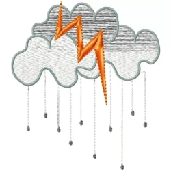 Rain Cloud Embroidery Design