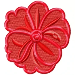 Red Hibiscus Flower Machine Embroidery Design