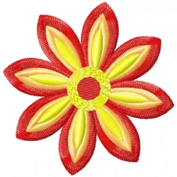 Red Latest Flower Machine Embroidery Design