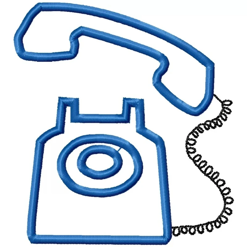 Ringing Telephone Outline Machine Embroidery Design