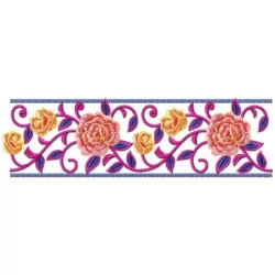 Rose Border Embroidery Design