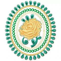 Rose In Frame Machine Embroidery Pattern