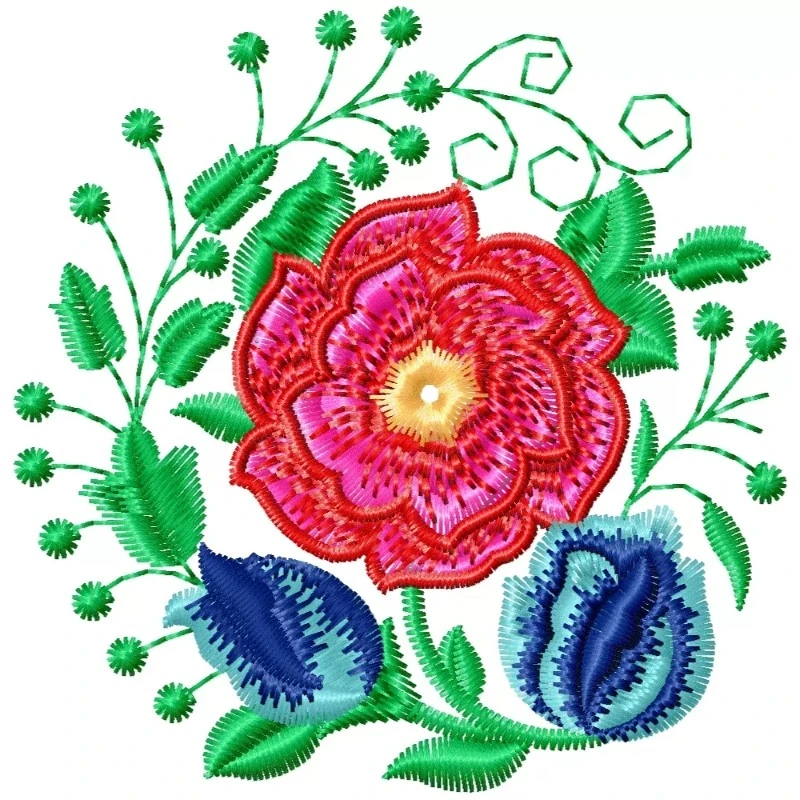 Roses Embroidery Design Pattern