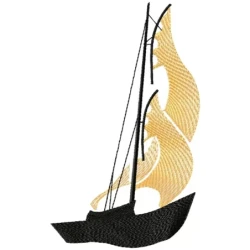 Sailing Boat Embroidery Design