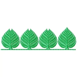 Seamless Green Leaf Embroidery Border Design