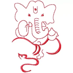 Simple Ganeshji Embroidery Outline Design