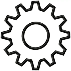 Simple Gear Tool Embroidery Outline Design