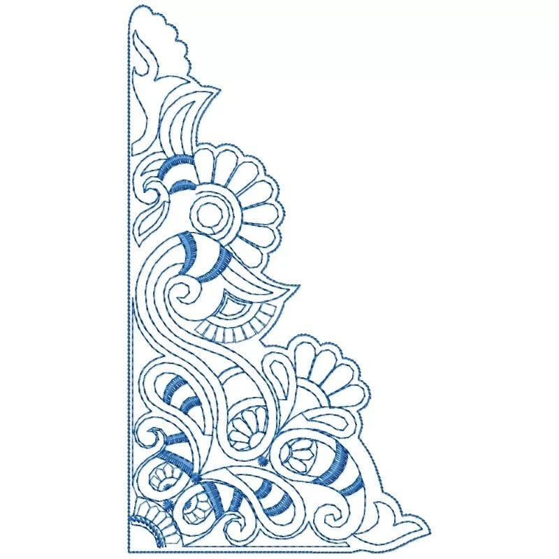 Single Color Corner Embroidery Design