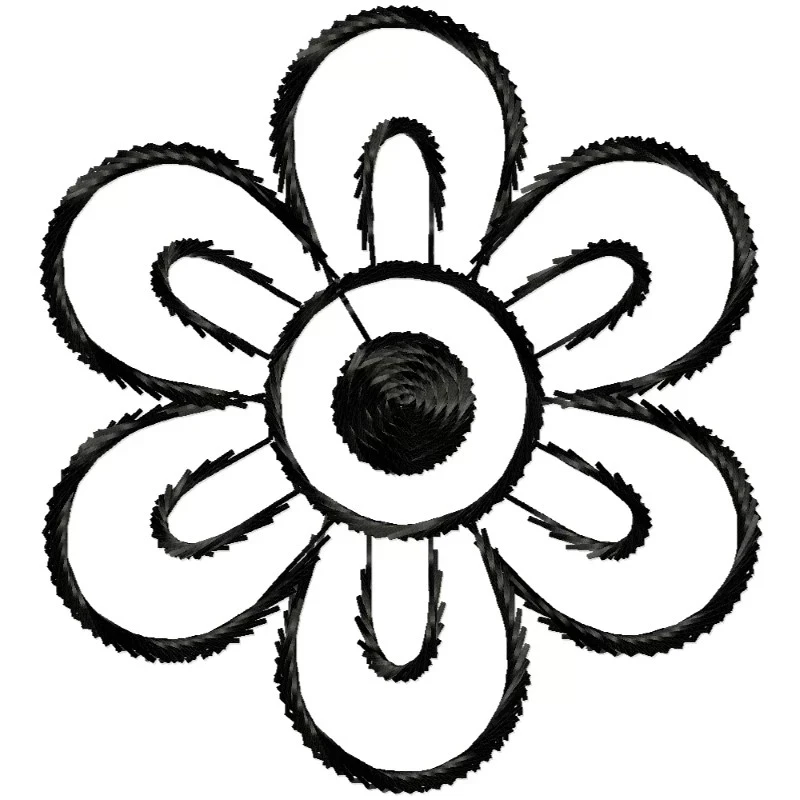 Single Color Flower Outline Embroidery Design