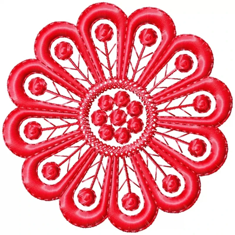 Single Color Unique Flower Embroidery Design