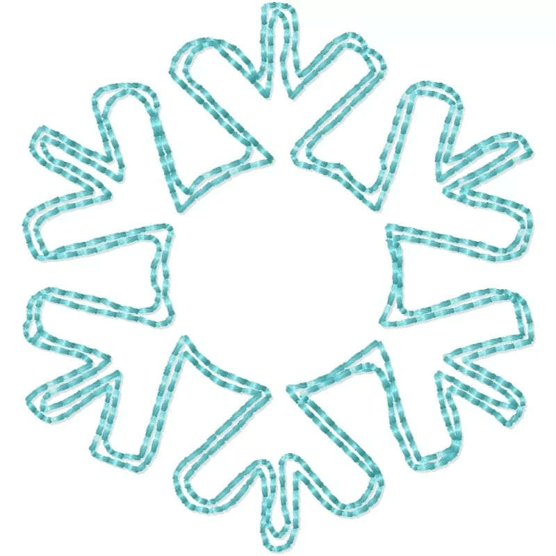 SnowFlake Simple Outline Embroidery Design 2x2