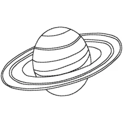 Staturn Planet Embroidery Outline Design