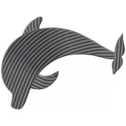 Striped Dolphin Silhouette Embroidery Design