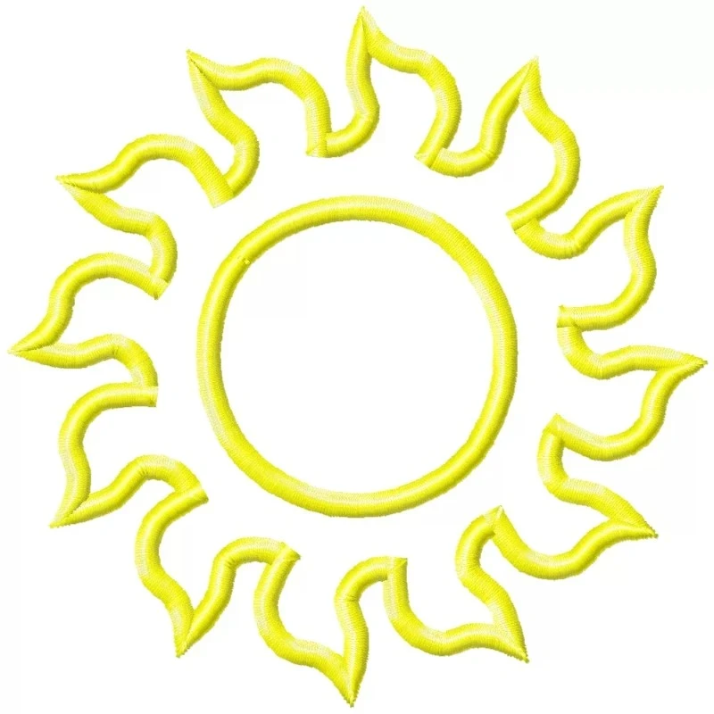 Sun Outline Machine Embroidery Design