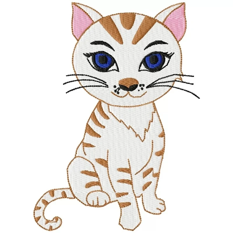 Sweet Cat Machine Embroidery Design
