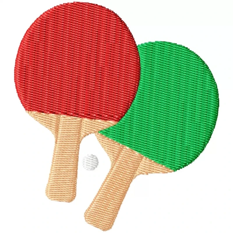 Table Tennis With Ball Embroidery Design