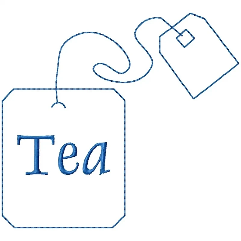 Tea Bag Outline Machine Embroidery