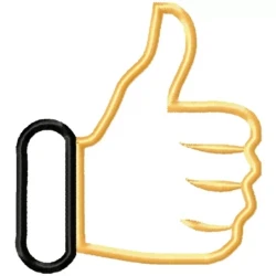 Thumbs Up Symbol Outline Machine Embroidery