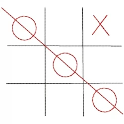 Tic tac toe Outline Embroidery Design