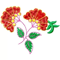 Two Flower Embroidery Pattern Design
