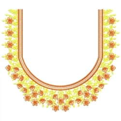 U Neckline Embroidery Design
