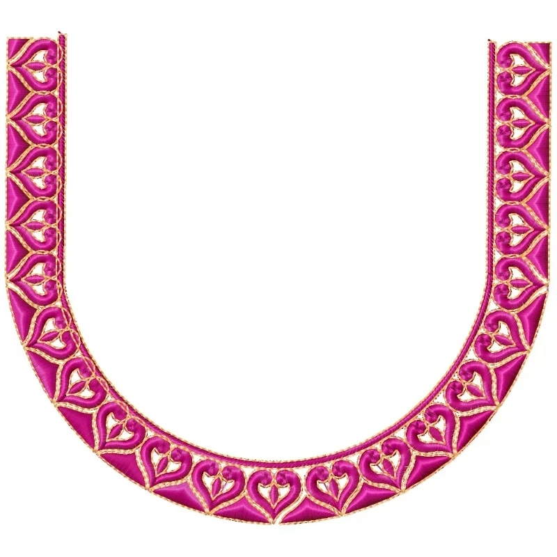 U Shaped Neckline Embroidery Pattern