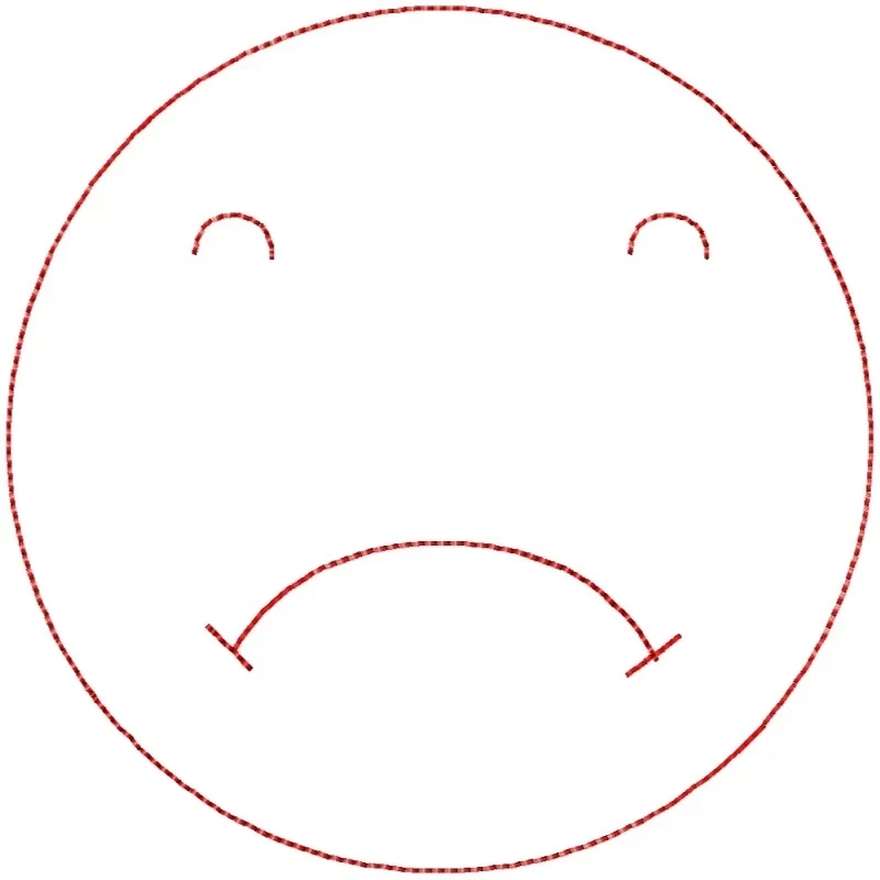 Upset  Sad Emoitional Embroidery Emoji Design