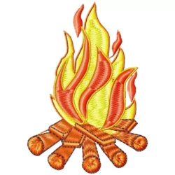Wood Fire Machine Embroidery Design