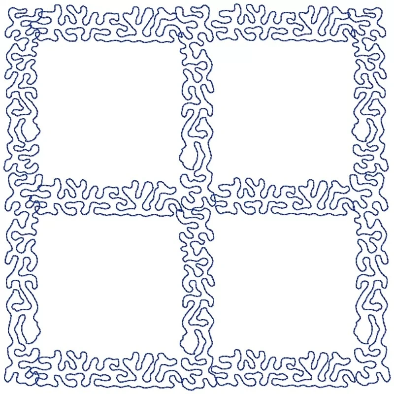 Zigzag Square Outline Frame Embroidery Design