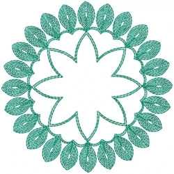 Lineart Outline Star Circle Machine Embroidery Design