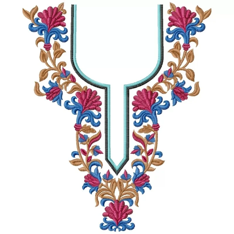 Long Arabian Neckline Designs