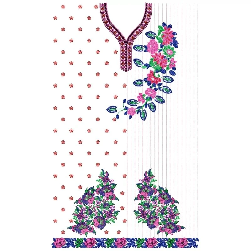 Long Full Embroidery Dress Design