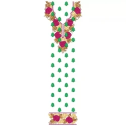 Long Full Embroidery Pattern For Dress