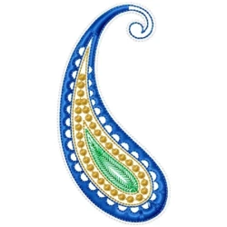 Long Paisley Embroidery Design