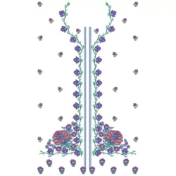 Long Sequin Embroidery Desing Pattern