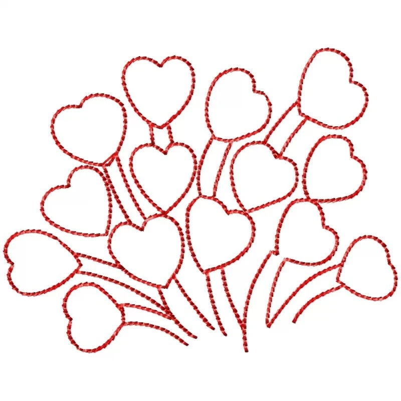 Lots Of Hearts Embroidery Design